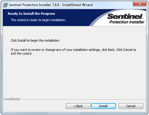 sentinel protection installer 7.6.9